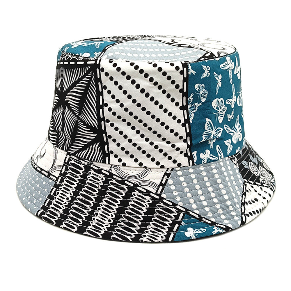Geometric Bucket Hat Color Matching Printing Double-sided Wear Bucket Hat 3color M GlamzKart