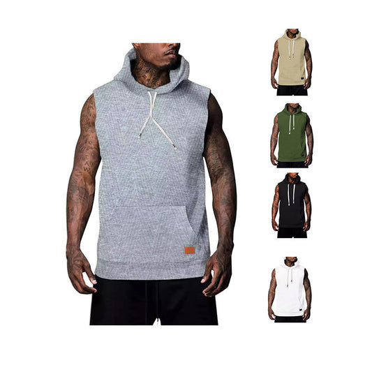 Sleeveless Vest Top Men's Waistcoat Hooded GlamzKart