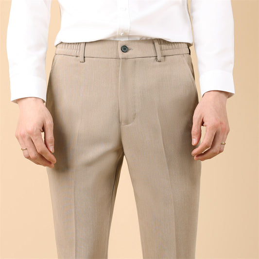 Summer Thin Cropped Men's Suit Pants Pencil Pants Solid Color Breathable GlamzKart