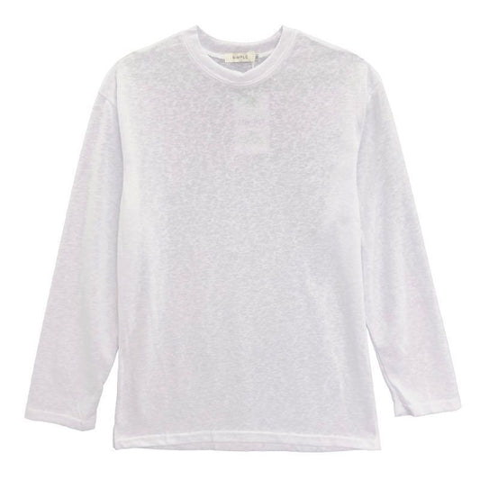 Men's Solid Color Loose Long Sleeves T-shirt GlamzKart