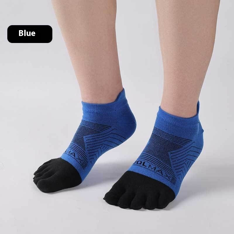 Sports Marathon Toe Socks Men Blue GlamzKart