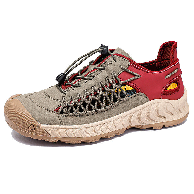 Hand-woven Sandals Men's Non-slip Wear-resistant Summer Outer Wear Breathable Closed Toe GlamzKart