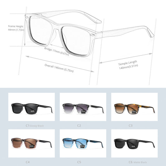 Logo-free Sunglasses Casual Square Polarized GlamzKart