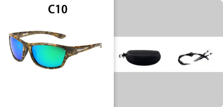 Sunglasses For Men Polarized Outdoor C10 camouflage green film set GlamzKart