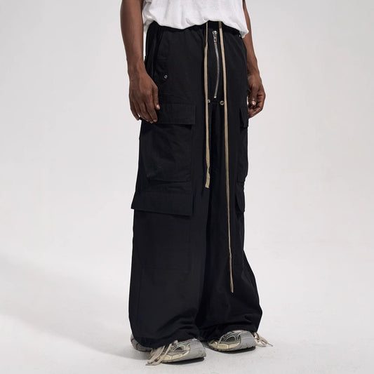 Side Pocket Loose Mop Tooling Flared Casual Pants GlamzKart