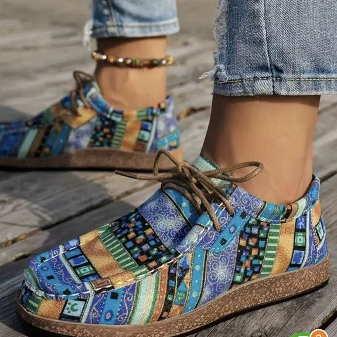 Color Graffiti Canvas Flat Bottom Pumps GlamzKart