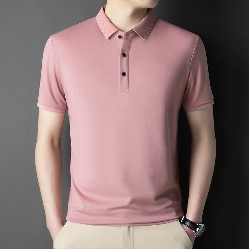 Men's Short-sleeved T-shirt Clothing For Middle-aged Dad Loose Casual GlamzKart