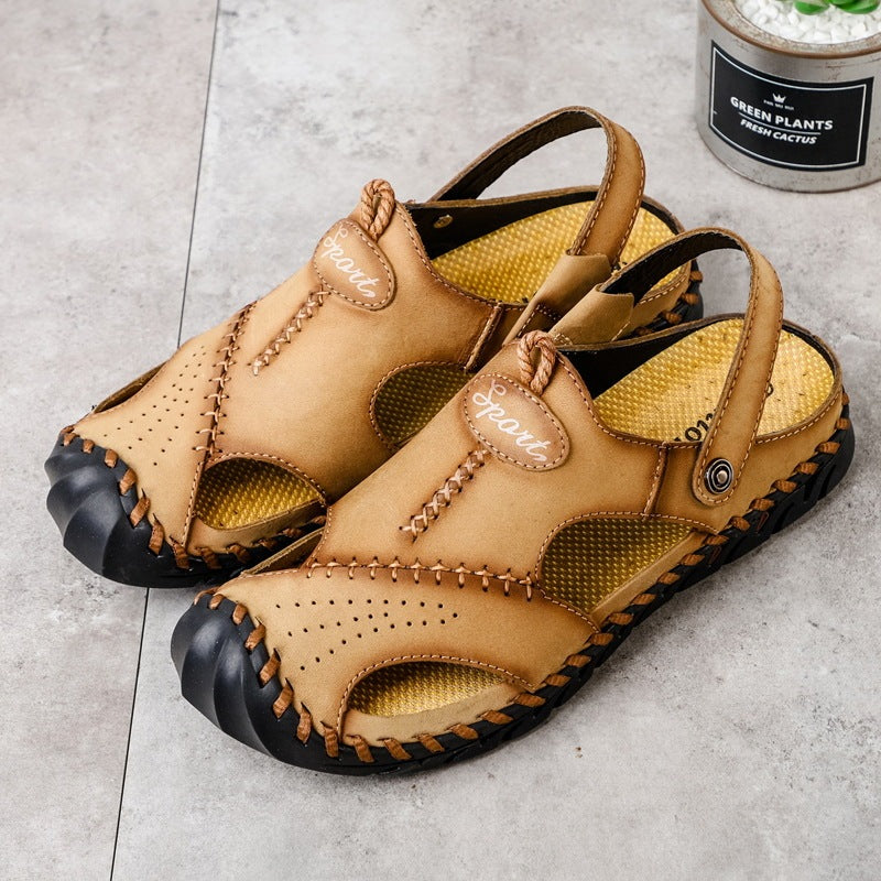 Men's Breathable Casual Hollow Leather Sandals GlamzKart