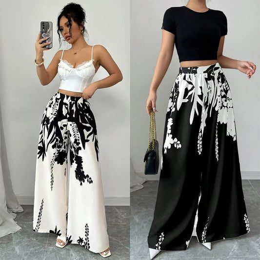 Fashion Printing Lace-up Waist-controlled Slimming Women's Casual Pants GlamzKart