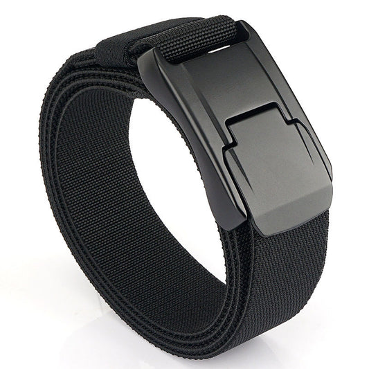 Men's Tactical Belt Casual Weaving Elastic Black 125cm GlamzKart