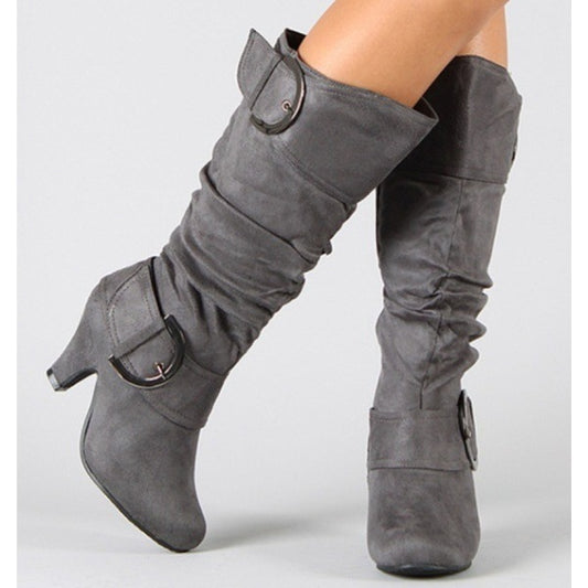 Fashion Brushed Velvet Spring And Autumn Women's Boots GlamzKart