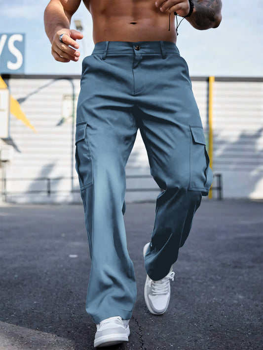 Wear-resistant Sports Straight Loose Cargo Pants GlamzKart