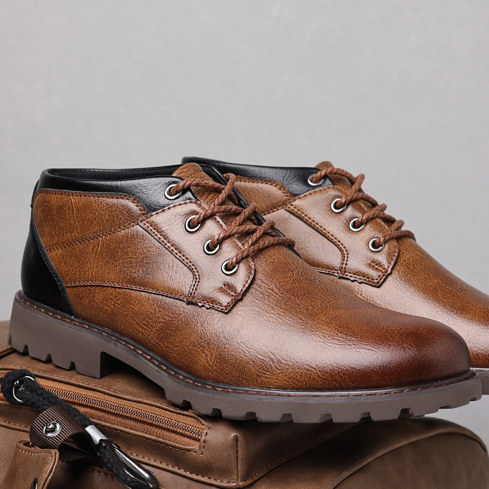 HPIOPL4999 Martin Boots Men's Boots Plus Size Lace Up Low Top GlamzKart