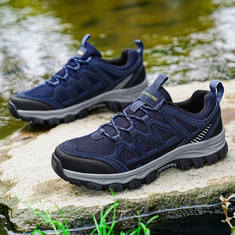 Camping Sports Running Wear-resistant Hiking Shoes Blue GlamzKart