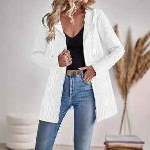 Casual Loose-fitting Women's Hoodie With Drawstrings Jacket Coat