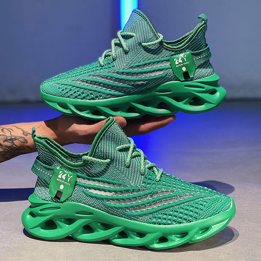 Flyknit Breathable Casual Sneaker Men's Mesh Surface Platform Running Shoes GlamzKart