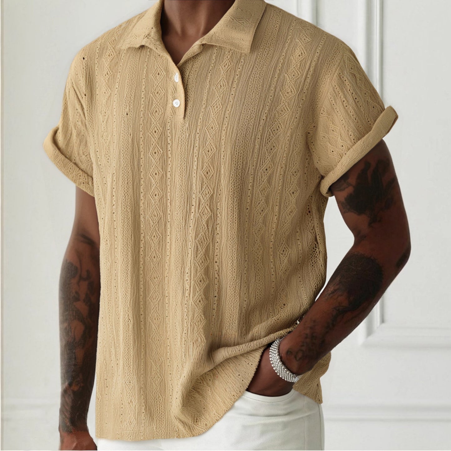 Men's Breathable Hollow-out Lightweight Casual Top GlamzKart