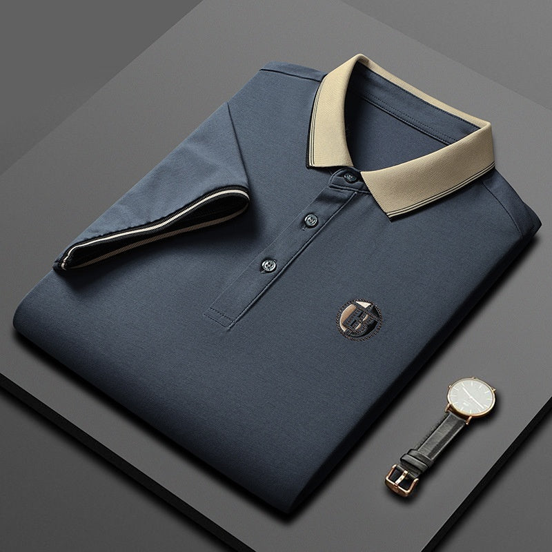 Short Sleeve Men's Lapels Fashion Brand Clothes 2359 Gray GlamzKart