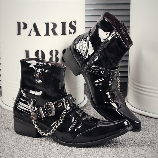 European And American Western Style Martin Boots Pointed Toe GlamzKart