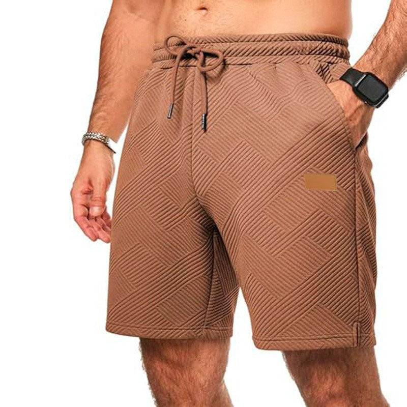 Casual Elastic Waist Drawstring Beach Vacation Shorts Dark Brown GlamzKart