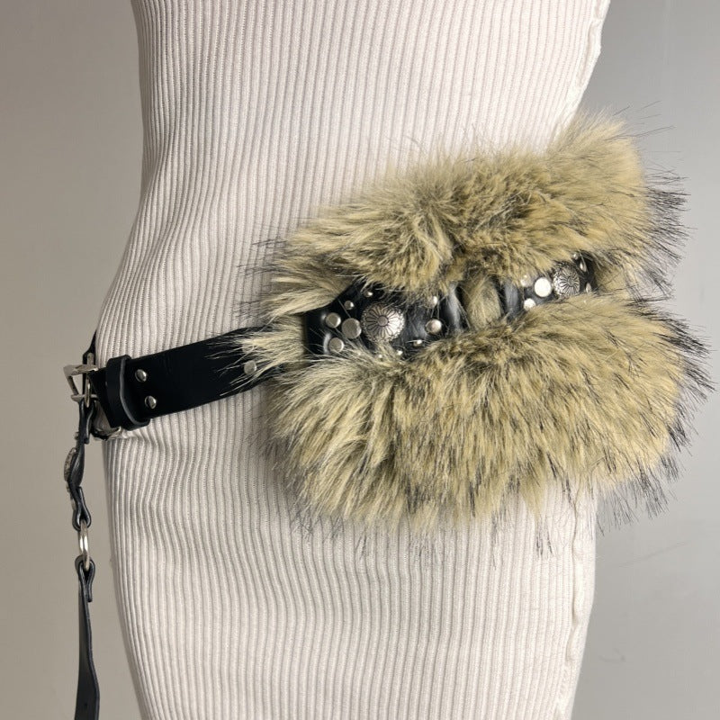 Fur Belt Retro Easy Matching Plush Waist Chain Waist Seal Waist Decorations Style 25 GlamzKart