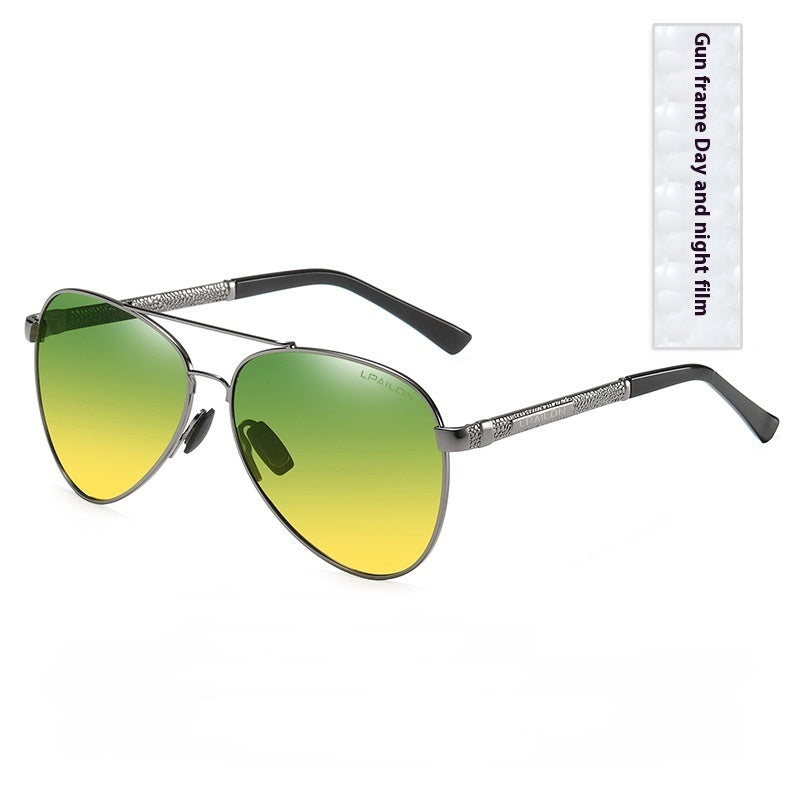 Day And Night Polarized Sunglasses Night Vision Glasses Gun Frame GlamzKart