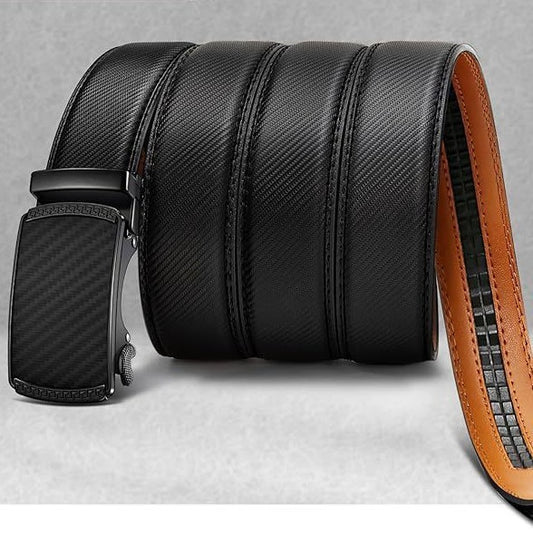 Men's Leather Belt Versatile Cowhide Automatic Buckle GlamzKart