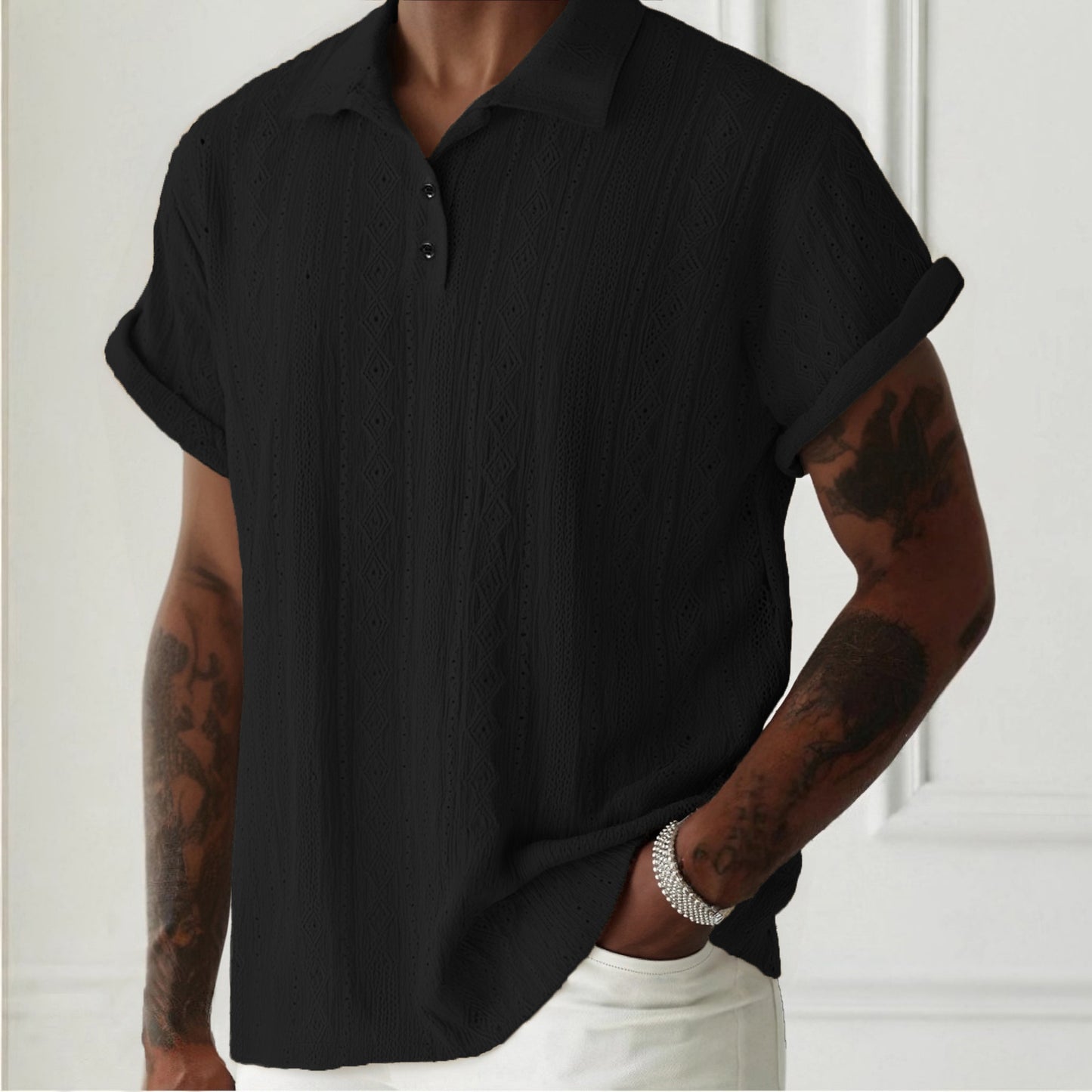 Men's Breathable Hollow-out Lightweight Casual Top GlamzKart