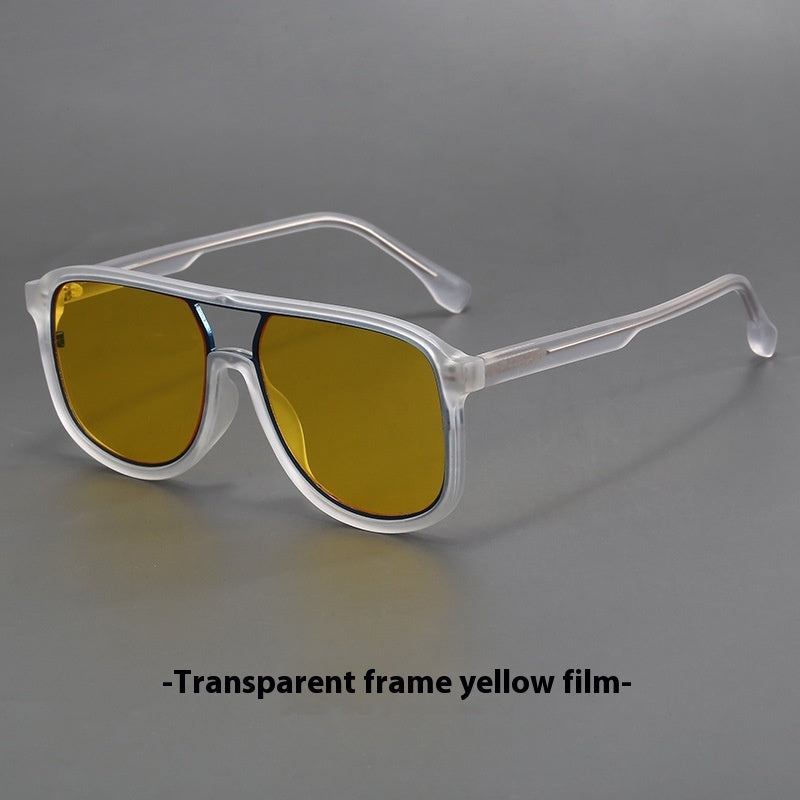 Men's And Women's Fashion All-matching UV Protection Glasses Transparent Yellow Tablets GlamzKart