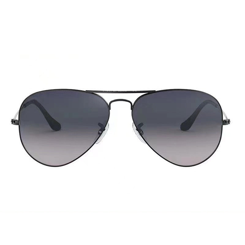 Tempered Glass Sunglasses UV Protection Glasses Black Frame Gradient Blue GlamzKart