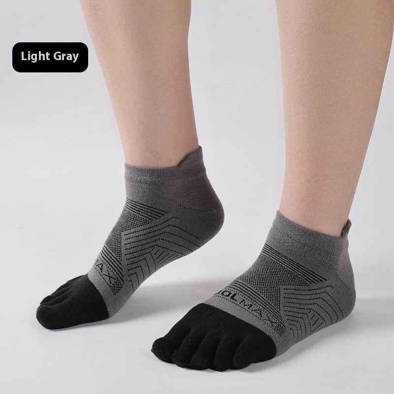 Sports Marathon Toe Socks Men Gray GlamzKart