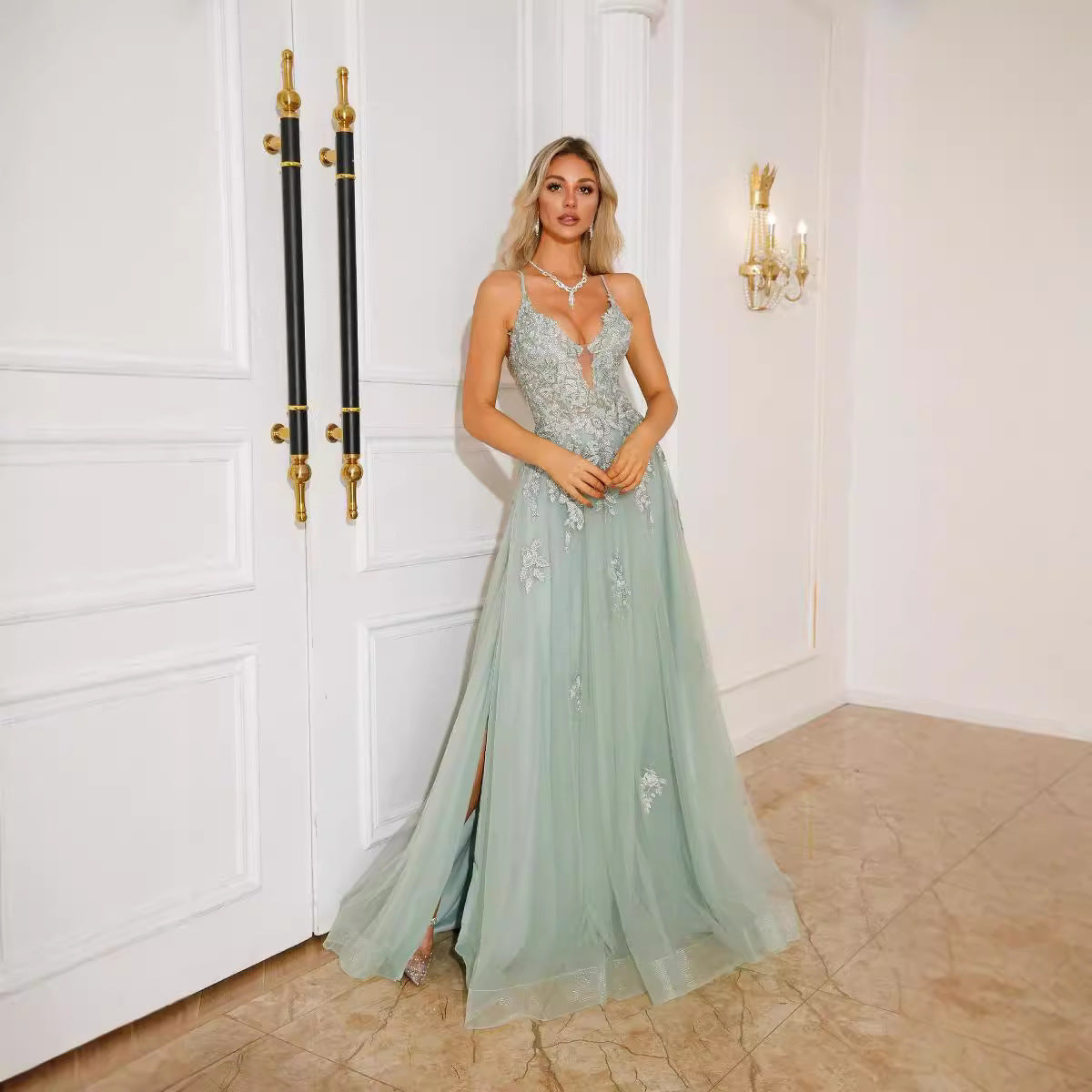Women Evening Dresses Suspender Dance Dress Long GlamzKart