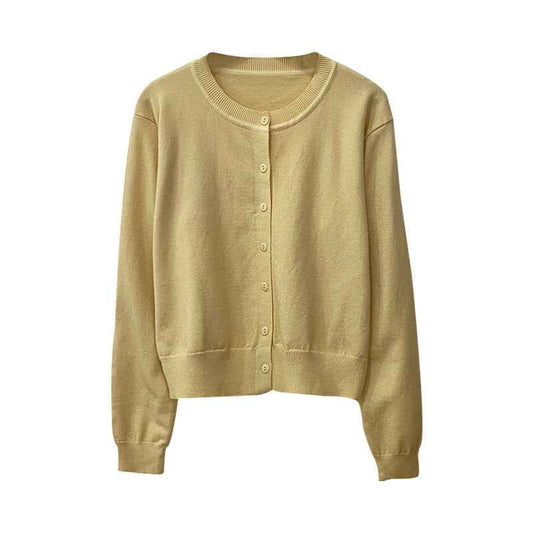 Women's Yellow High-grade Small Sweaters Cardigan