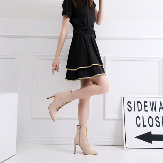 Lace-up Sexy Jazz Special High Heels Short GlamzKart