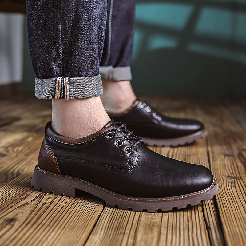 British Style Retro Casual Leather Shoes Men's Casual GlamzKart