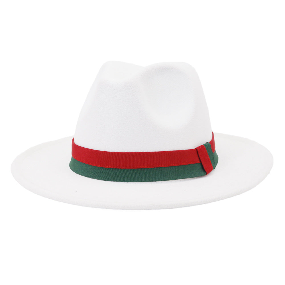 Big Brim British Style Woolen Jazz Top Hat White 58cm GlamzKart