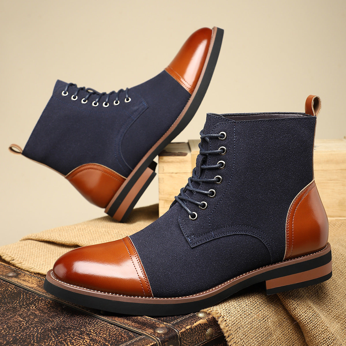Men's Trendy Sleeve Leather All-match Casual Martin Boots GlamzKart