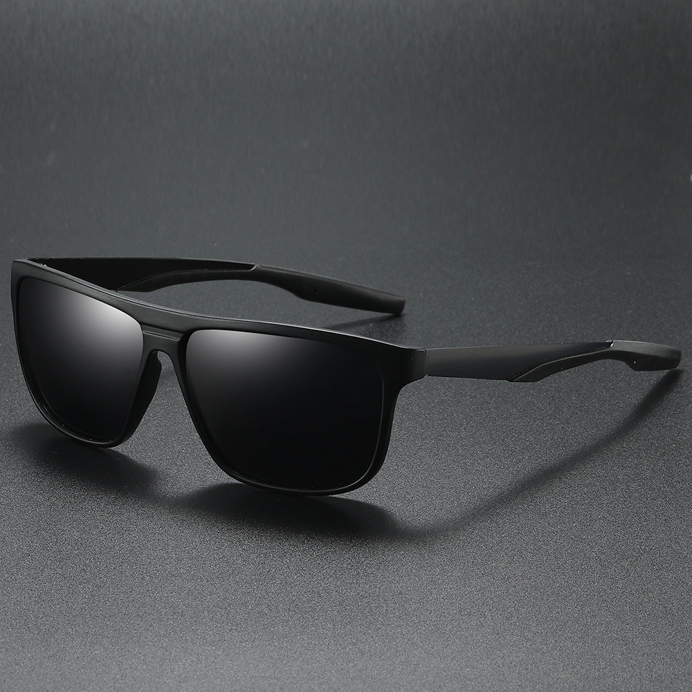 Men's TR Metal Polarized Sunglasses Black Frame Black Gray GlamzKart