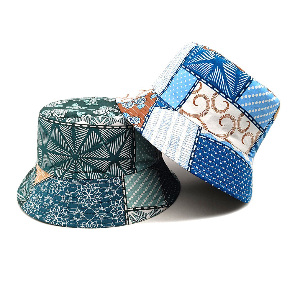 Geometric Bucket Hat Color Matching Printing Double-sided Wear Bucket Hat GlamzKart