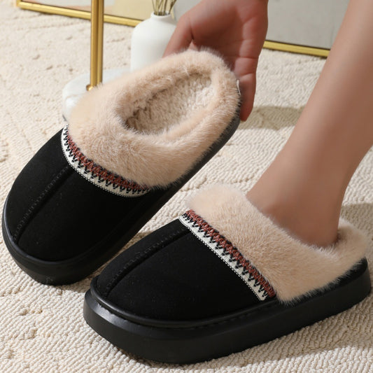 Fluffy Slippers Autumn And Winter Thick Bottom Outdoor GlamzKart