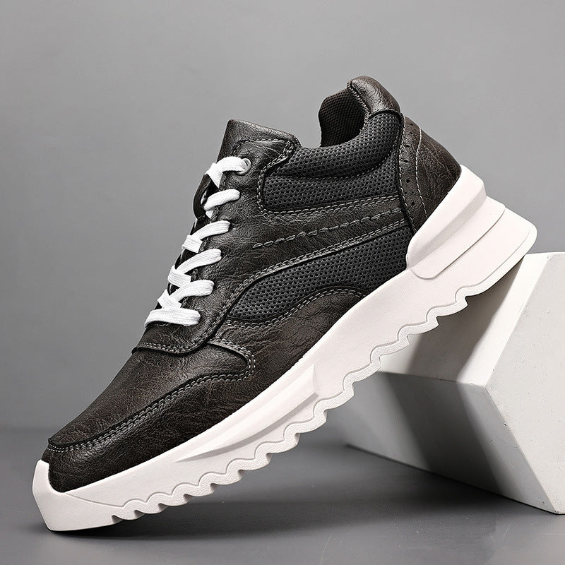 Invisible Wedge Hidden Heel Men's Casual Sports Shoes Gray GlamzKart