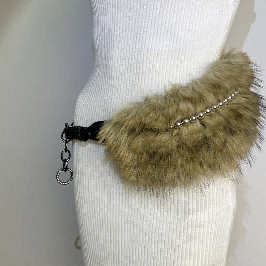 Fur Belt Retro Easy Matching Plush Waist Chain Waist Seal Waist Decorations Style 1 GlamzKart