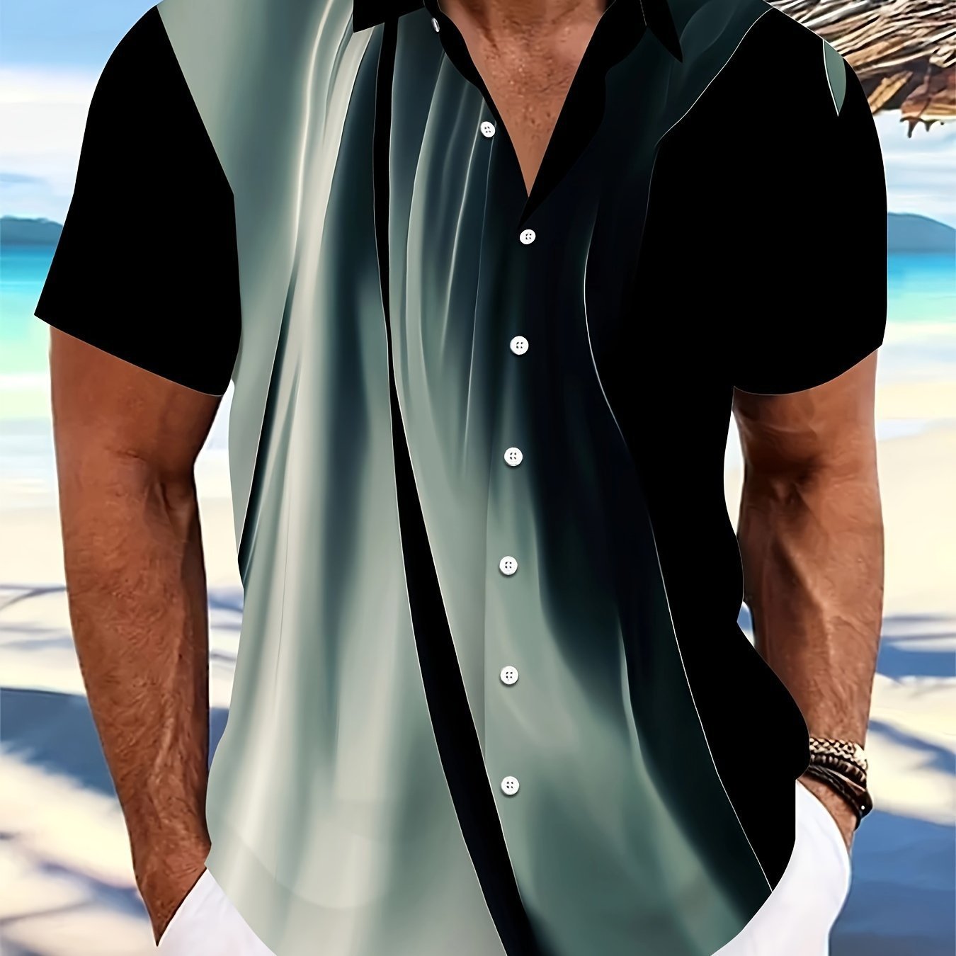 Men's T-shirt Color Series 3D Printed Short Sleeve GlamzKart