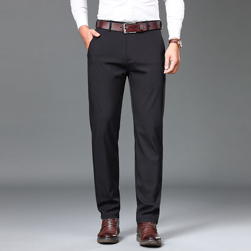 Casual Loose Spring And Autumn Straight Suit Pants Black GlamzKart