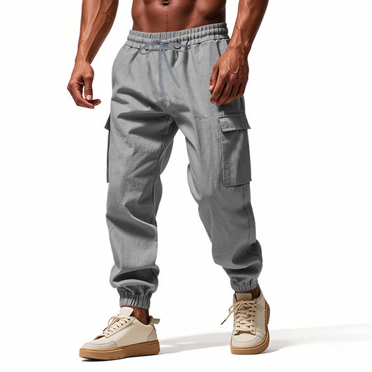 Loose Multi-pocket Workwear Ankle Banded Slacks GlamzKart