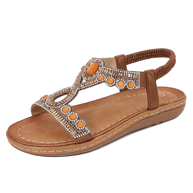 Frosted Bohemian Sandals Women's Summer Camel GlamzKart