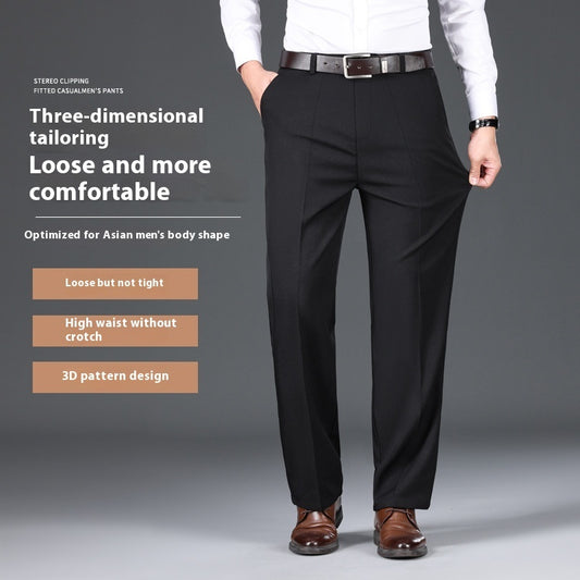 Men's Casual Pants Loose Straight Business Trousers GlamzKart