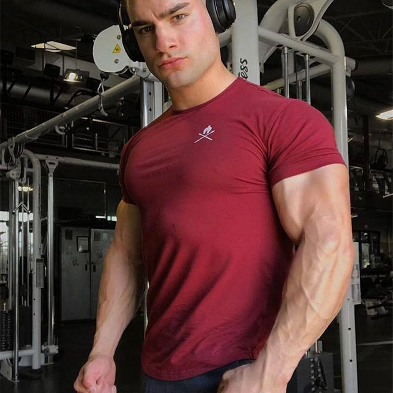Round Neck Short-sleeve Tights Training Workout Clothes GlamzKart