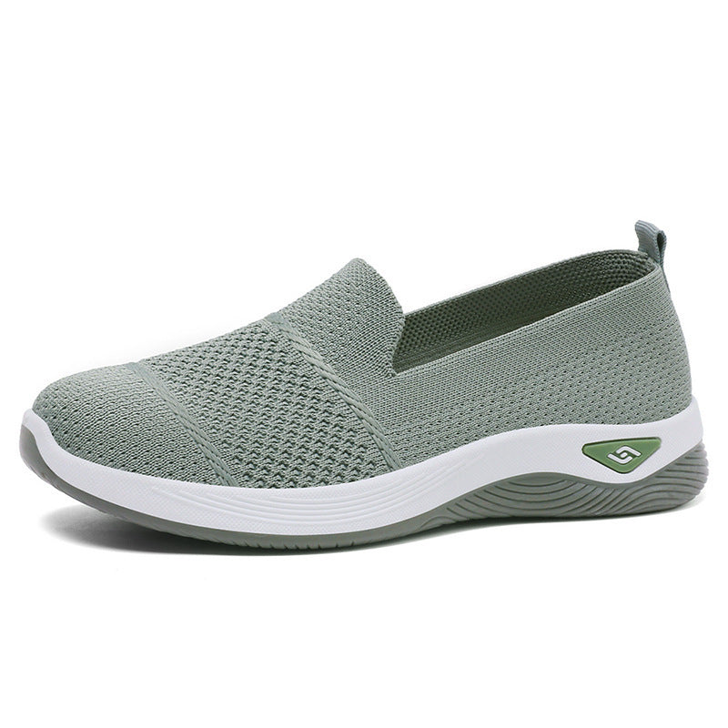 Shoes Soft Bottom Comfortable Old Beijing Cloth Shoes Shallow Mouth Cyan GlamzKart