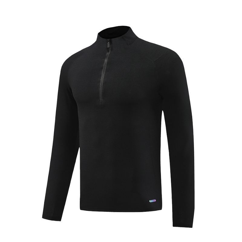 Sun Protection Long Sleeve T-shirt Men's Sports Fitness T-shirt Black GlamzKart